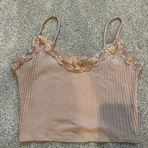 Tan Laced Top and Black Top